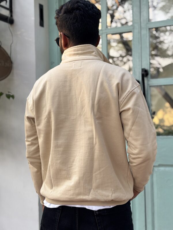 Oversized Half-zipper Beige