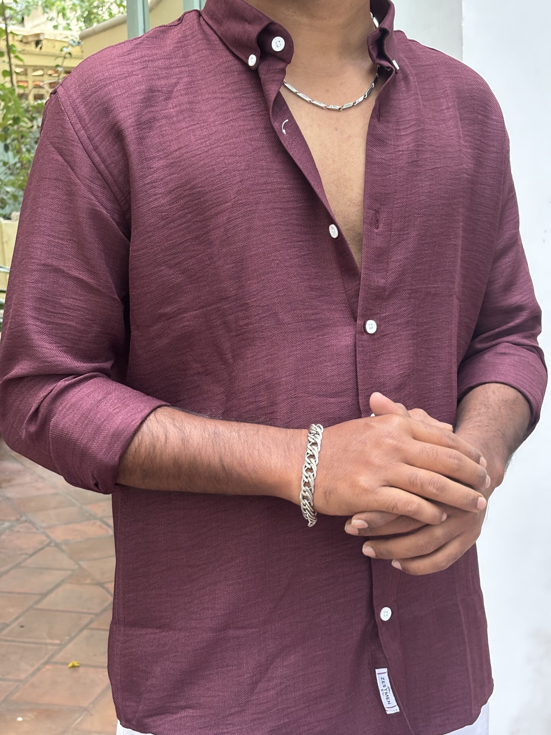 Crushed Linen - Maroon