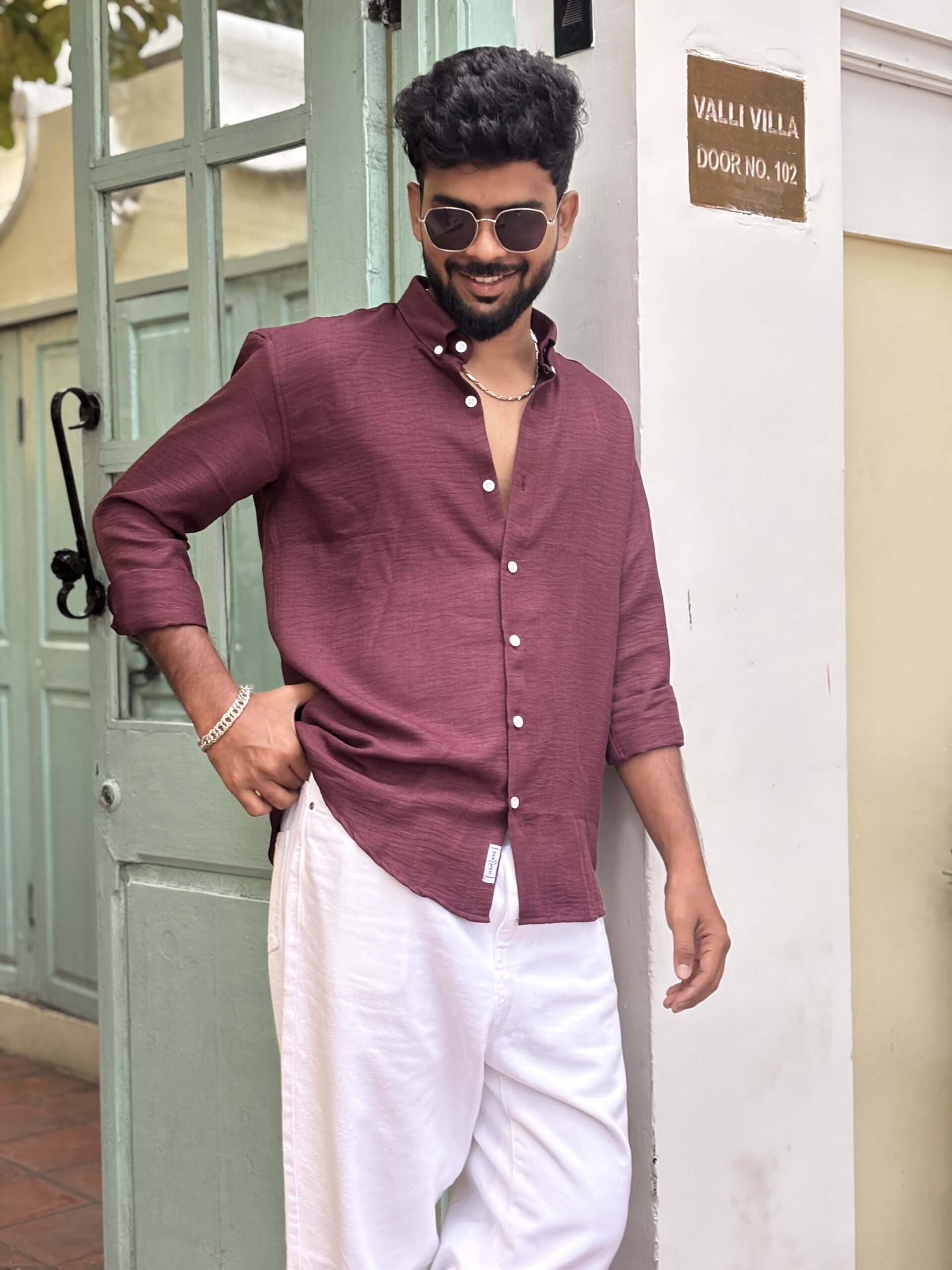 Crushed Linen - Maroon