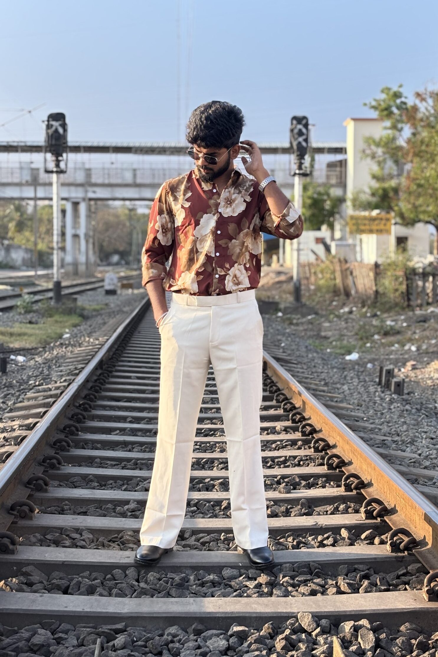 Printed Viscose Shirt - Red