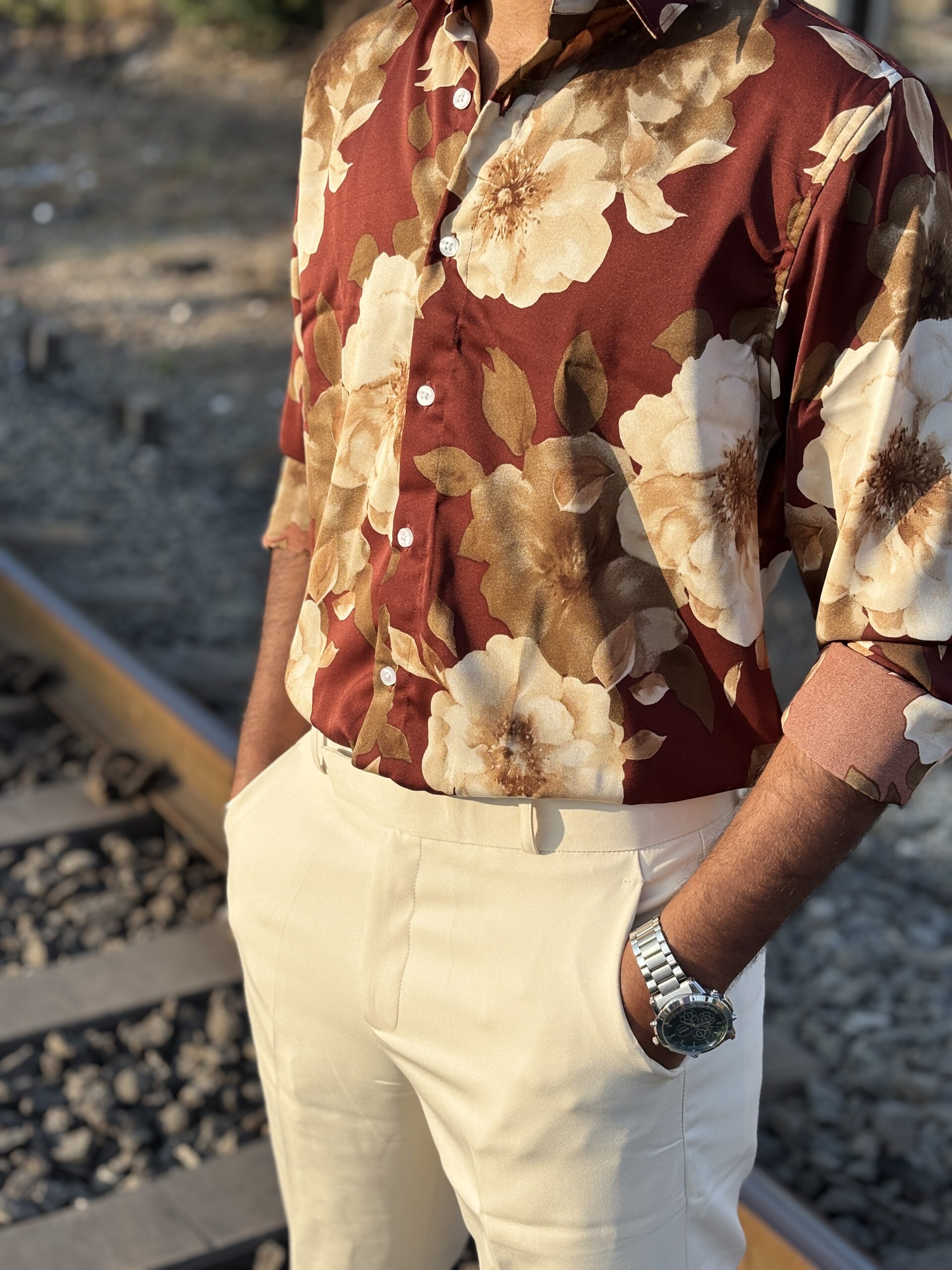 Printed Viscose Shirt - Red