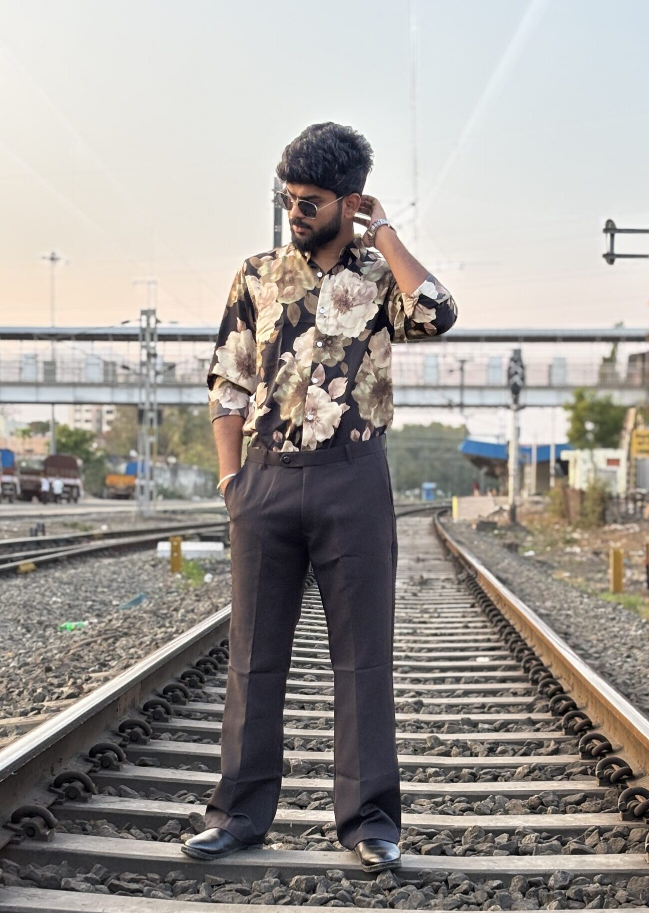 Printed Viscose Shirt - Black